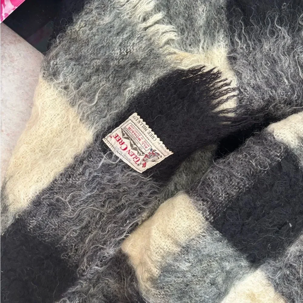 Mohair Glen Cree vintage blanket Scotland Throw Quilt Comforter duvet wrap